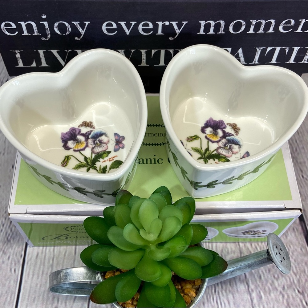 PORTMEIRION Botanic Garden Decorative Heart Ramekin Set-NIB-🔥FINAL PRICE🔥
